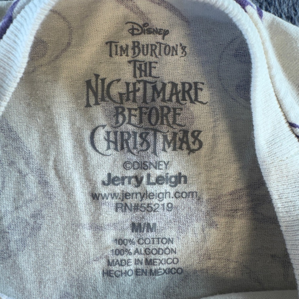 Disney Nightmare Before Christmas Jack Skellington All Over Print Shirt Purple M - Picture 2 of 5